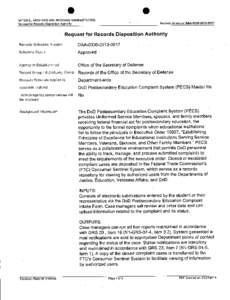 DoD Post Secondary Education Complaint System (PECS) Master Files