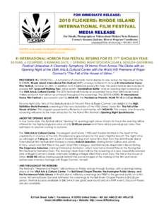 Rhode Island International Film Festival / Providence /  Rhode Island / H. P. Lovecraft / Red Balloon / The Case of Charles Dexter Ward / Horror film / The Call of Cthulhu / House of Usher / He / Film / Literature / Fiction