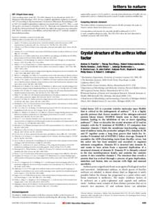 letters to nature GST±D4 pull-down assay DNA encoding amino acids 595±735 of PA (domain 4) was cloned into pGEX-4T-1 (Pharmacia Biotechnology). GST±D4 was coupled to glutathione sepharose at 4 mg ml-1 GST±D4 accordin