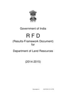 Government of India  RFD (Results-Framework Document) for Department of Land Resources