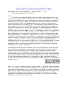 Southern Campaign American Revolution Pension Statements & Rosters Pension Application of John Doland W7040 Susannah Doland Transcribed and annotated by C. Leon Harris.  VA