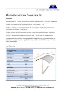 Microsharp Corporation Limited  45.8cm Curved Linear Fresnel Lens Film