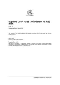 New South Wales  Supreme Court Rules (Amendment No[removed]under the