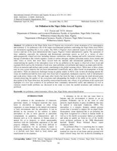 International Journal of Fisheries and Aquatic Sciences 1(2): 94-117, 2012 ISSN: E-ISSN: 2049-842X © Maxwell Scientific Organization, 2012 Submitted: April 18, 2012 Accepted: May 14, 2012