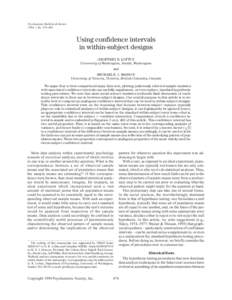 Psychonomic Bulletin & Review 1994, 1 (4), Using confidence intervals in within-subject designs GEOFFREY R. LOFTUS