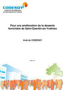 Pour une amélioration de la desserte ferroviaire de Saint-Quentin-en-Yvelines