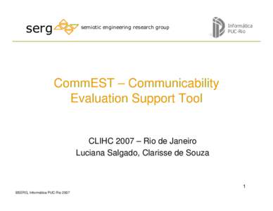 serg  semiotic engineering research group Informática PUC-Rio