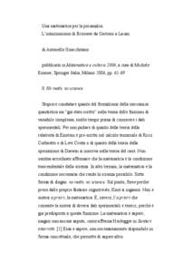 Una matematica per la psicanalisi. L’intuizionismo di Brouwer da Cartesio a Lacan di Antonello Sciacchitano