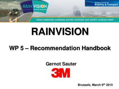 RAINVISION WP 5 – Recommendation Handbook Gernot Sauter Brussels, March 9th 2015