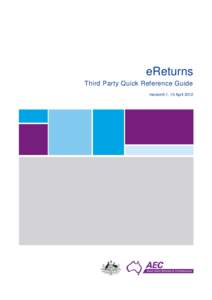 eReturns Third Party Quick Reference Guide Version0.1, 10 April 2012 Contents The basics ..................................................................................................................... 2