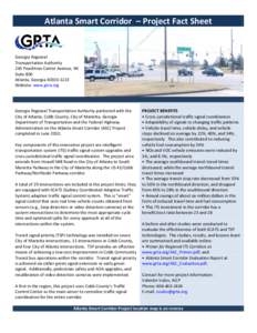 Atlanta Smart Corridor – Project Fact Sheet  Georgia Regional Transportation Authority 245 Peachtree Center Avenue, NE Suite 800