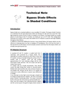 Technical Note – Bypass Diode Effects in Shaded Conditions – Technical Note Bypass Diode Effects in Shaded Conditions Introduction