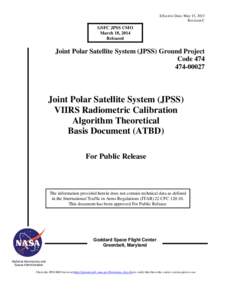 Calibration / NPOESS / Radiometric calibration / Algorithm / Measurement / Earth / Statistics / Joint Polar Satellite System / National Oceanic and Atmospheric Administration