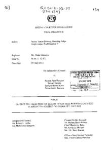Prosecutor vs. Bangura, et. al. - Defence pre-trial brief on behalf of Santigie Borbor Kanu filed pursuant to scheduling order of 1 May 2012