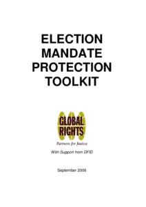 Election Mandate Protection Toolkit 2006