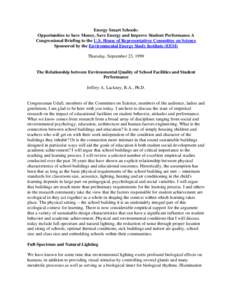 Small schools movement / Kindergarten / Lighting / Human behavior / Light in school buildings / Environmental groups and resources serving K–12 schools / Education / Environmental social science / Environmental psychology