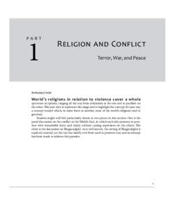 1  PART Religion and Conflict Terror, War, and Peace