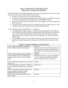 Microsoft Word - Chart - What are Procedural Provisions