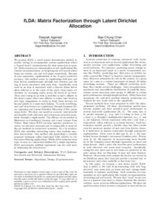 fLDA: Matrix Factorization through Latent Dirichlet Allocation Deepak Agarwal Bee-Chung Chen