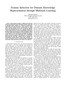 Artificial intelligence / Reinforcement learning / Q-learning / Feature selection / Prior probability / Action selection / Markov decision process / One-shot learning / Golden ratio base / Statistics / Machine learning / Probability and statistics