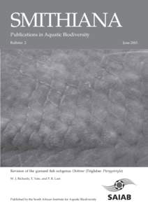 SMITHIANA Publications in Aquatic Biodiversity Bulletin 2 June 2003
