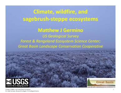 Climate, wildfire, and sagebrush-steppe ecosystems Matthew J Germino US Geological Survey Forest & Rangeland Ecosystem Science Center;