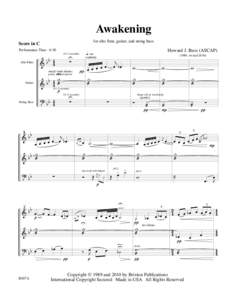 Awakening for alto flute, guitar, and string bass Score in C Performance Time - 6:30