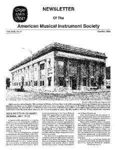 NEWSLETTER Of The American Musical Instrument Society October 1993