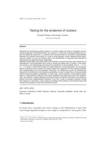 Idescat.SORT.Testing for the existence of clusters.Volume 33 (2)