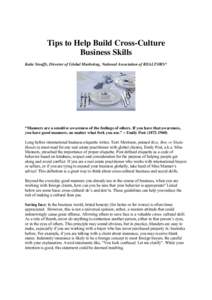 Microsoft Word - Tips to Help Build Cross Culture Business Skills