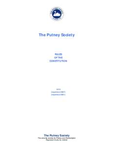 The Putney Society  RULES OF THE CONSTITUTION