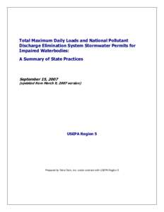 Total Maximum Daily Loads and National Pollutant Discharge Elimination System Stormwater Permits for Impaired Waterbodies: A Summary of State Practices