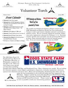 Olympic Regional Development Authority www.orda.org Volunteer Torch Volume 2, Issue 1