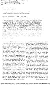 Heterochrony, disparity, and macroevolution Kenneth J McNamara; Michael L McKinney Paleobiology; 2005; 31, 2; ProQuest Biology Journals