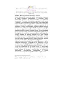 European and International Actors, Practices and Researches to implement Sustainability  http://www.apreis.org ECONOMIE DE LA CONNAISSANCE ET DEVELOPPEMENT DURABLE Léo DAYAN ∗