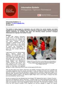Information Bulletin Philippines: Typhoon Rammasun Information Bulletin n° 4 GLIDE n° TC[removed]PHL 23 July 2014