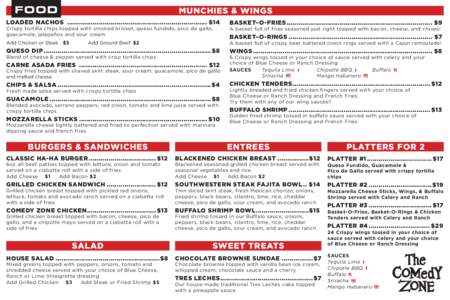 Tex-Mex cuisine / American cuisine / Canadian cuisine / Dip / Nachos / Fajita / Fried chicken / French fries / Chicken sandwich / Food and drink / Fast food / Street food