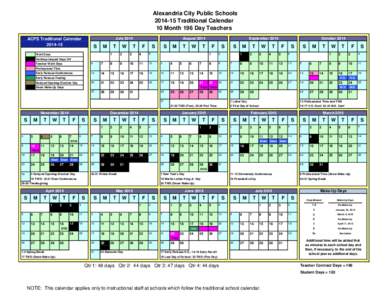 ACPS[removed]Work Schedule - Traditional