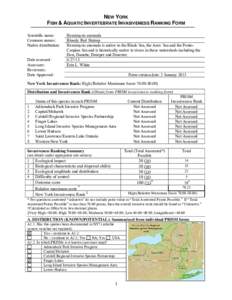 NEW YORK NON-NATIVE PLANT INVASIVENESS RANKING FORM