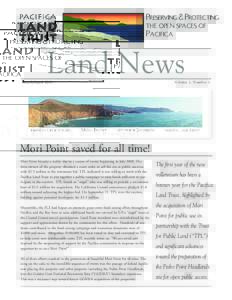 Preserving & Protecting the open spaces of Pacifica Land News