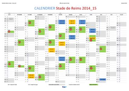 Calendrier Stade de Reims - 2014_2015  Office des Sports de Reims Damien MOREL