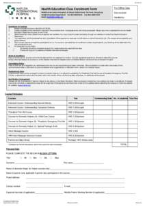 Matilda International Hospital  CD Form 11 Health Education Class Enrolment Form