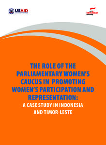 DARI RAKYAT AMERIKA  The Role of the Parliamentary Women’s Caucus in Promoting Women’s Participation and
