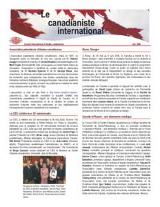 Le canadianiste international Conseil international d’études canadiennes  Juin 2006