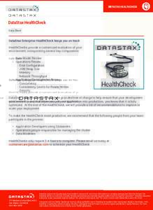 DATASTAX HEALTHCHECK  PDF DataStax HealthCheck Data Sheet