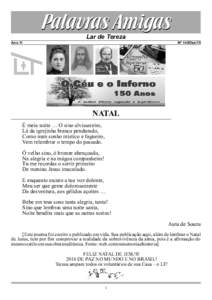 Lar de Tereza Nº 143/Dez/15 Ano 11  NATAL