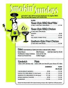 BBQ MENU got kosher? café • 8914 west pico boulevard • los angelesTake out your BBQ Sunday. CallPLATES