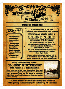 Christmas  in Glossop 2014 W hat’s on?  Graphic Design by