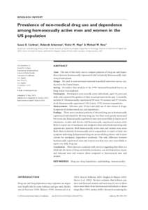 Blackwell Science, LtdOxford, UKADDAddiction0965-2140© 2004 Society for the Study of Addiction 99 Original Article Drug use among homosexually active adults in the USA Susan D. Cochran et al.