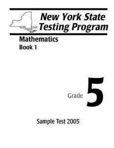 Mathematics Book 1 Grade  Sample Test 2005